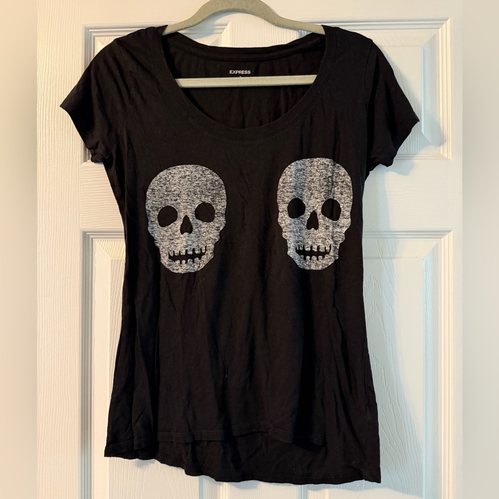 Express Black T-Shirt With Skulls